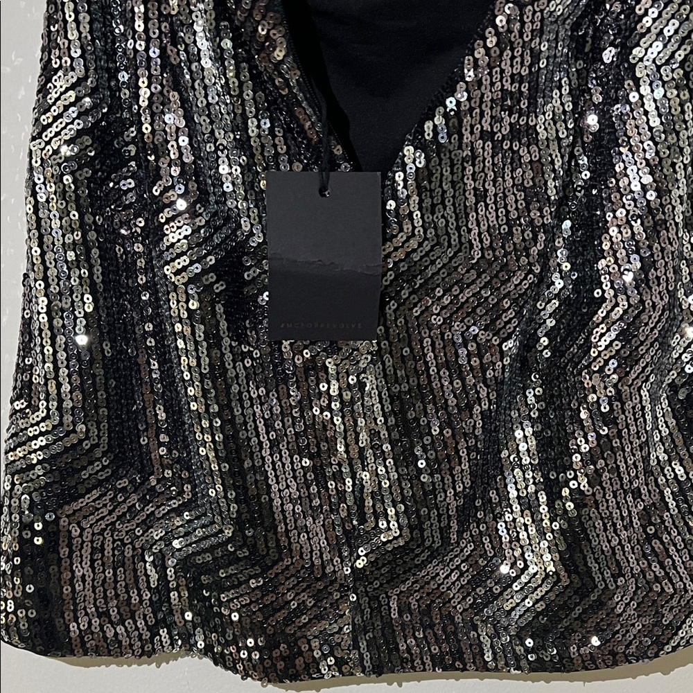 Michael Costello x REVOLVE Lora Mini Dress in Metallic Silver - Picture 8 of 8